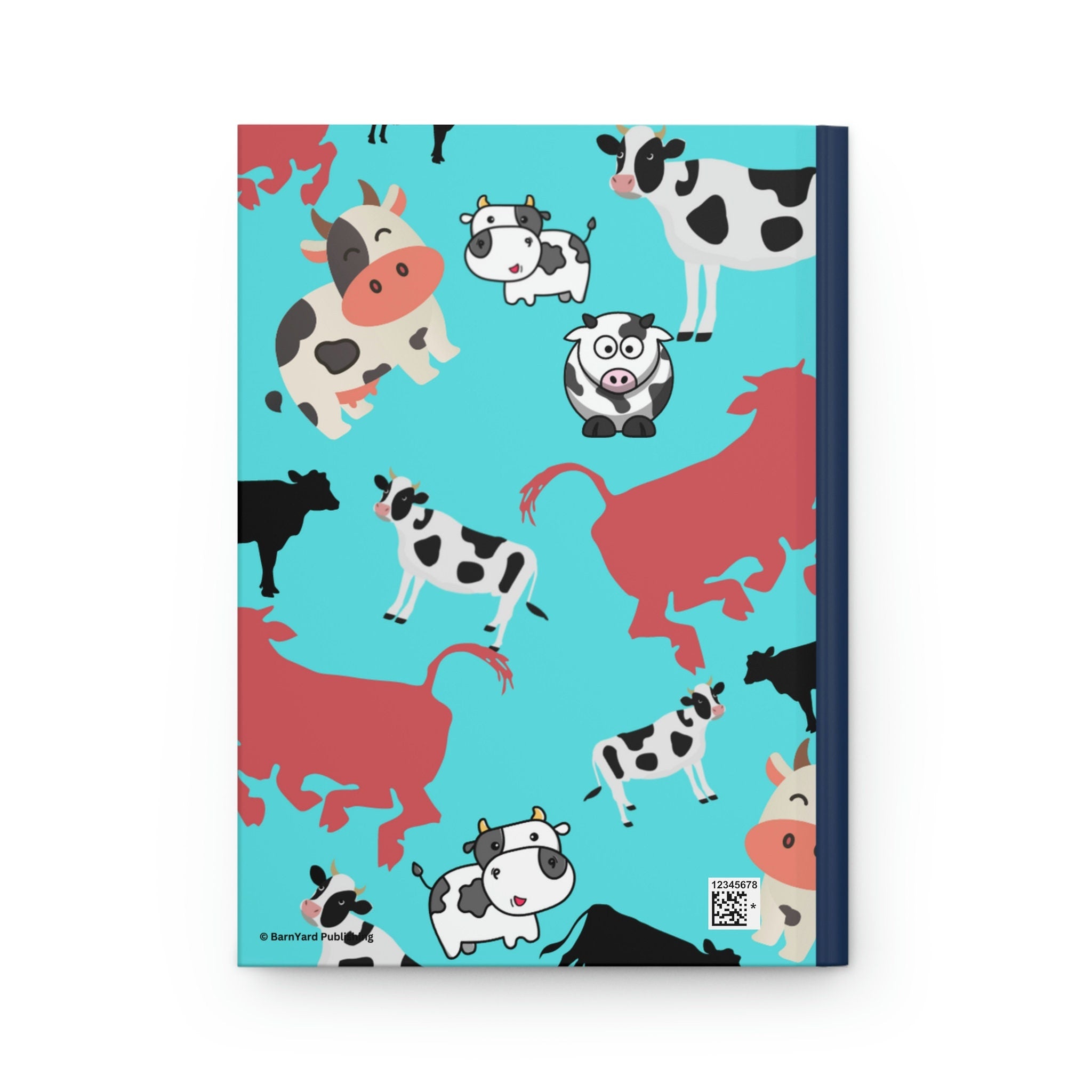 Fun Cow Journal  - 150 page (75 sheets) Lined Hardback Journal | Cow Lover Gift