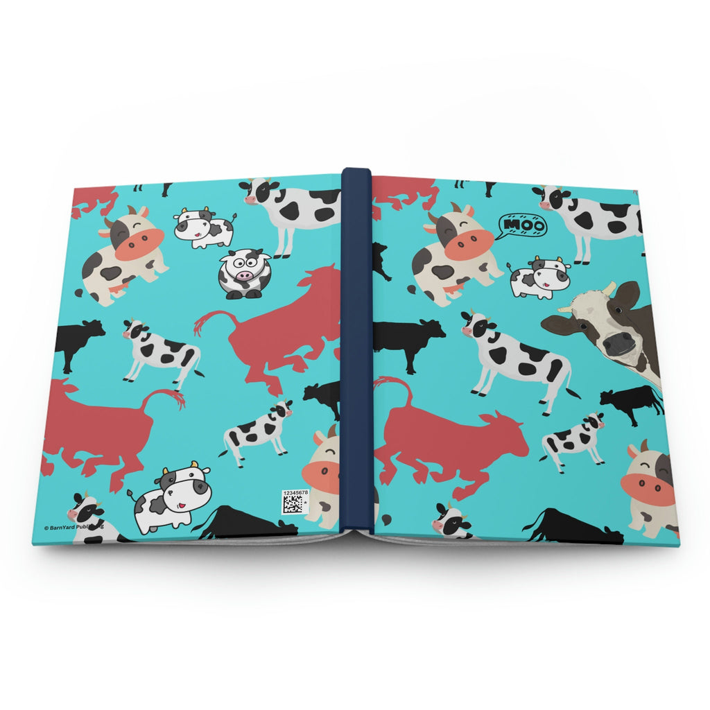 Fun Cow Journal  - 150 page (75 sheets) Lined Hardback Journal | Cow Lover Gift