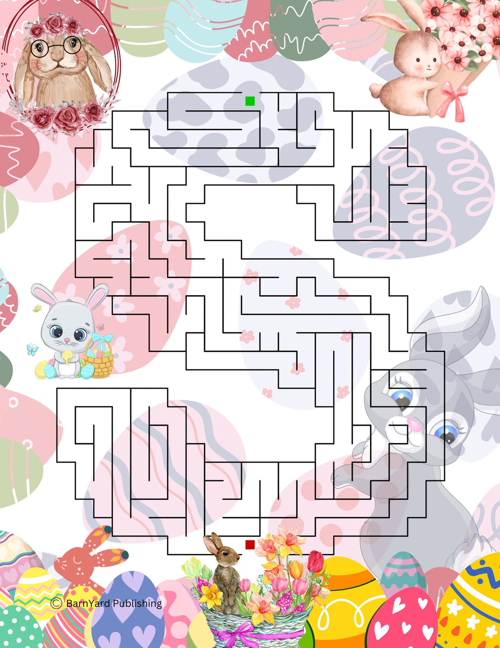 6 Printable EASTER Puzzles for Kids Teachers and Adults 6 Mazes and 6 Solutions