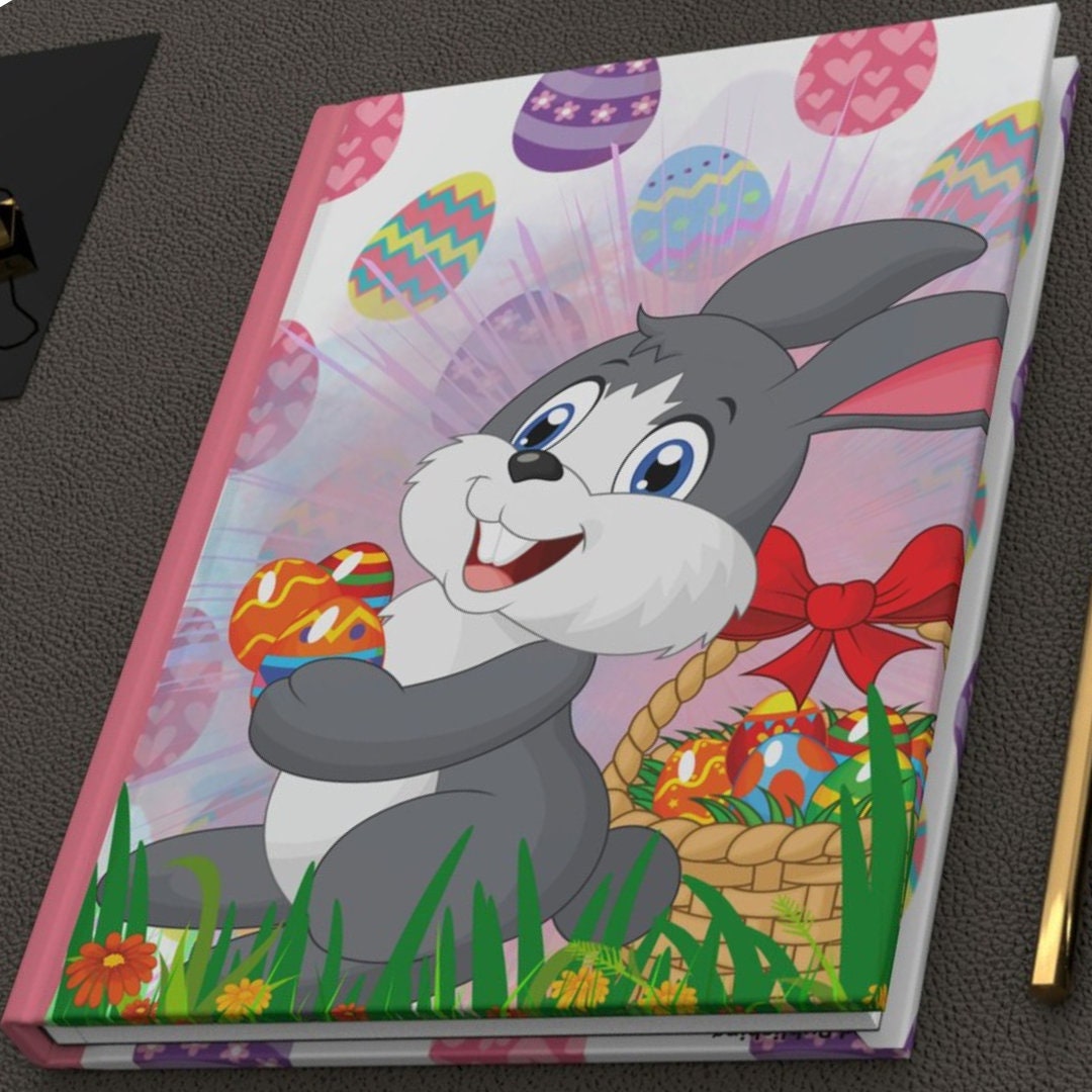 Easter Bunny and  Egg Journal - 150 page (75 sheets) Line Hardback Journal