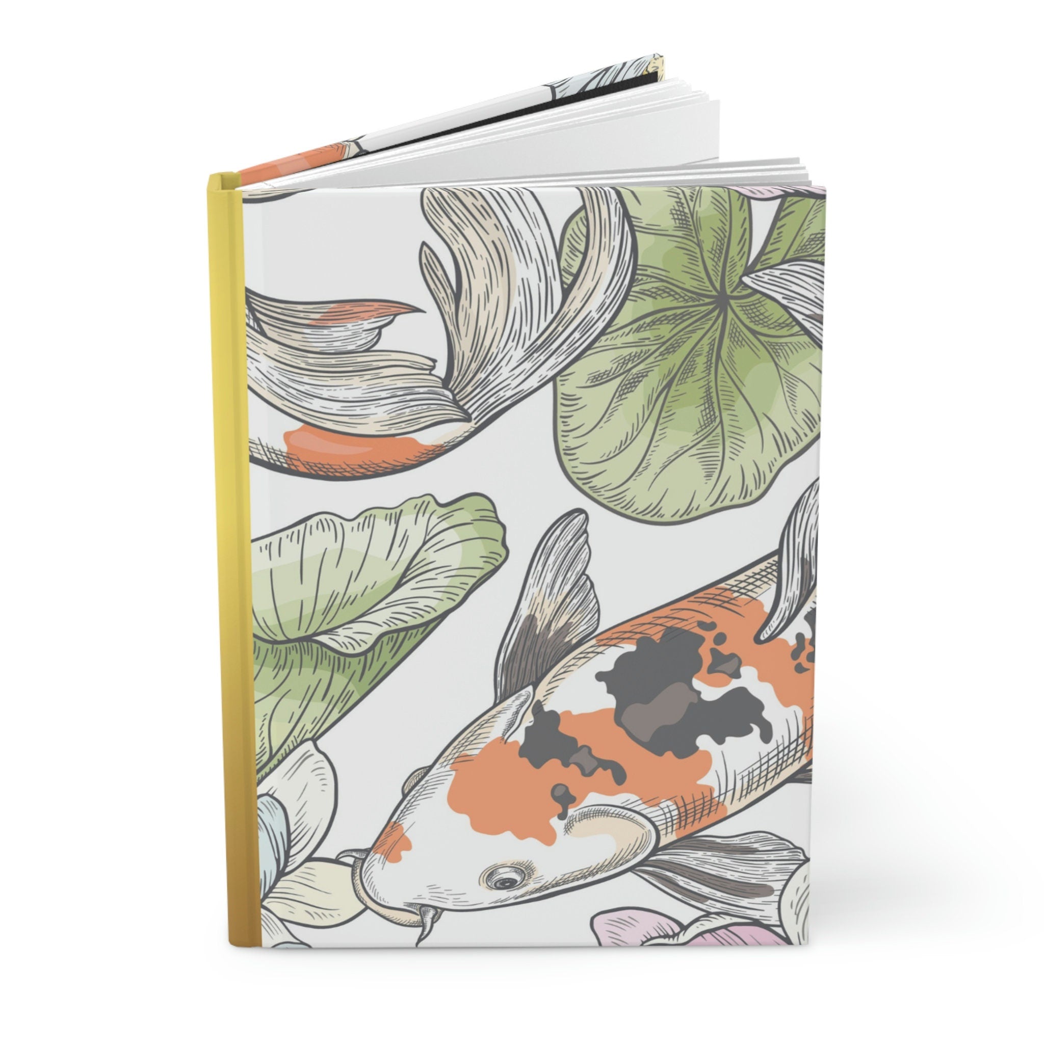 Koi Fish Japanese Inspired Journal - 150 page (75 sheets) Line Hardback Journal