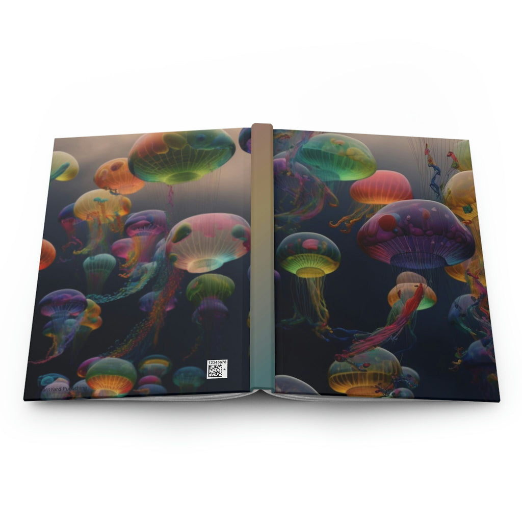 Rainbow Jellyfish , - 150 page (75 sheets) Line Hardback Journal