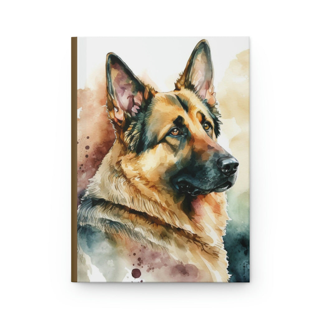 German Shepherd , - 150 page (75 sheets) Line Hardback Journal
