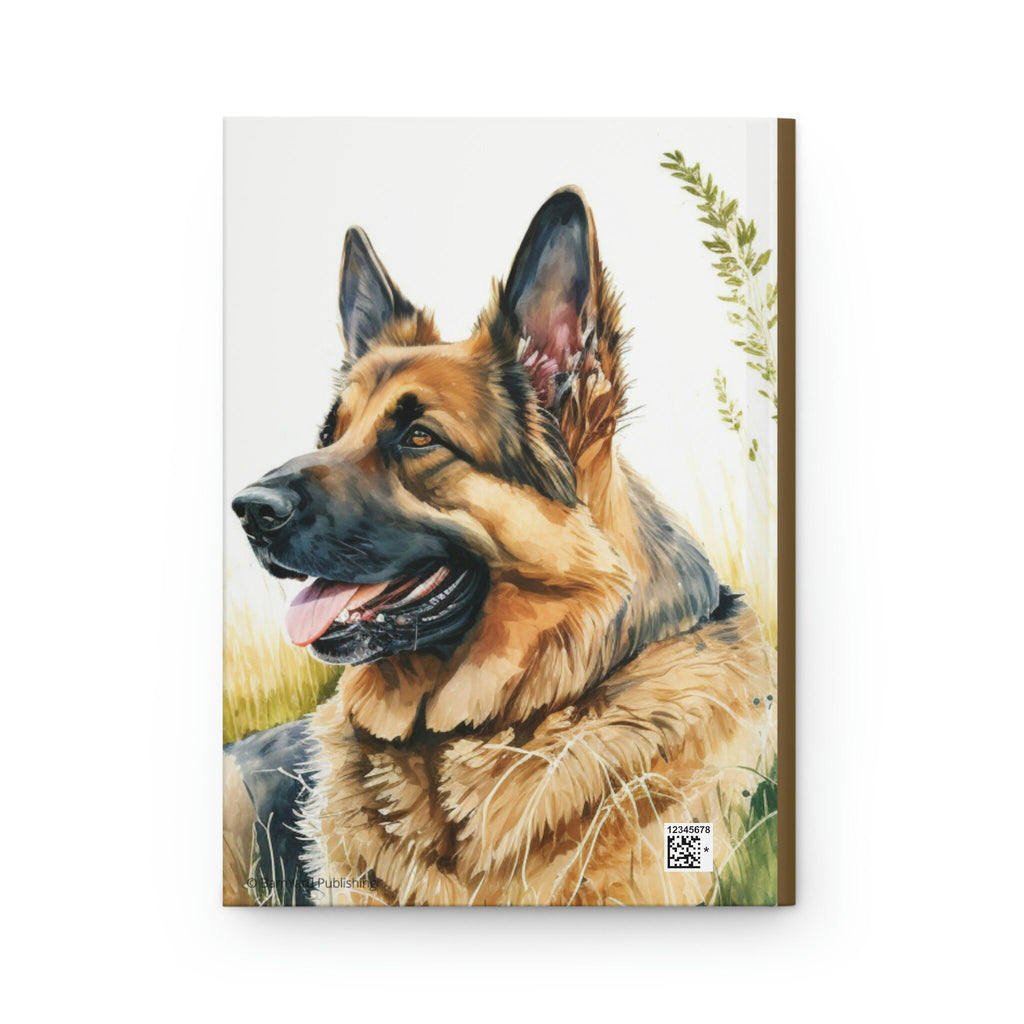 German Shepherd , - 150 page (75 sheets) Line Hardback Journal