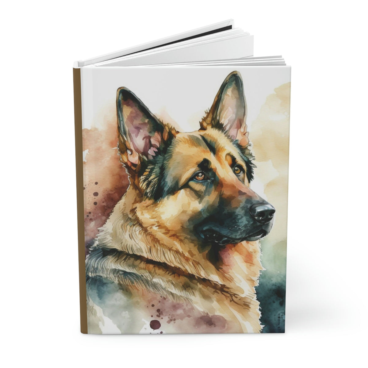 German Shepherd , - 150 page (75 sheets) Line Hardback Journal