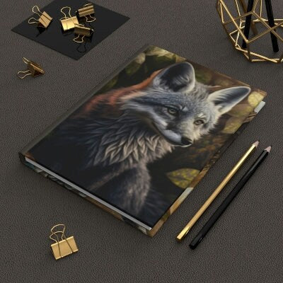 Silver Fox Journal , - 150 page (75 sheets) Line Hardback Journal