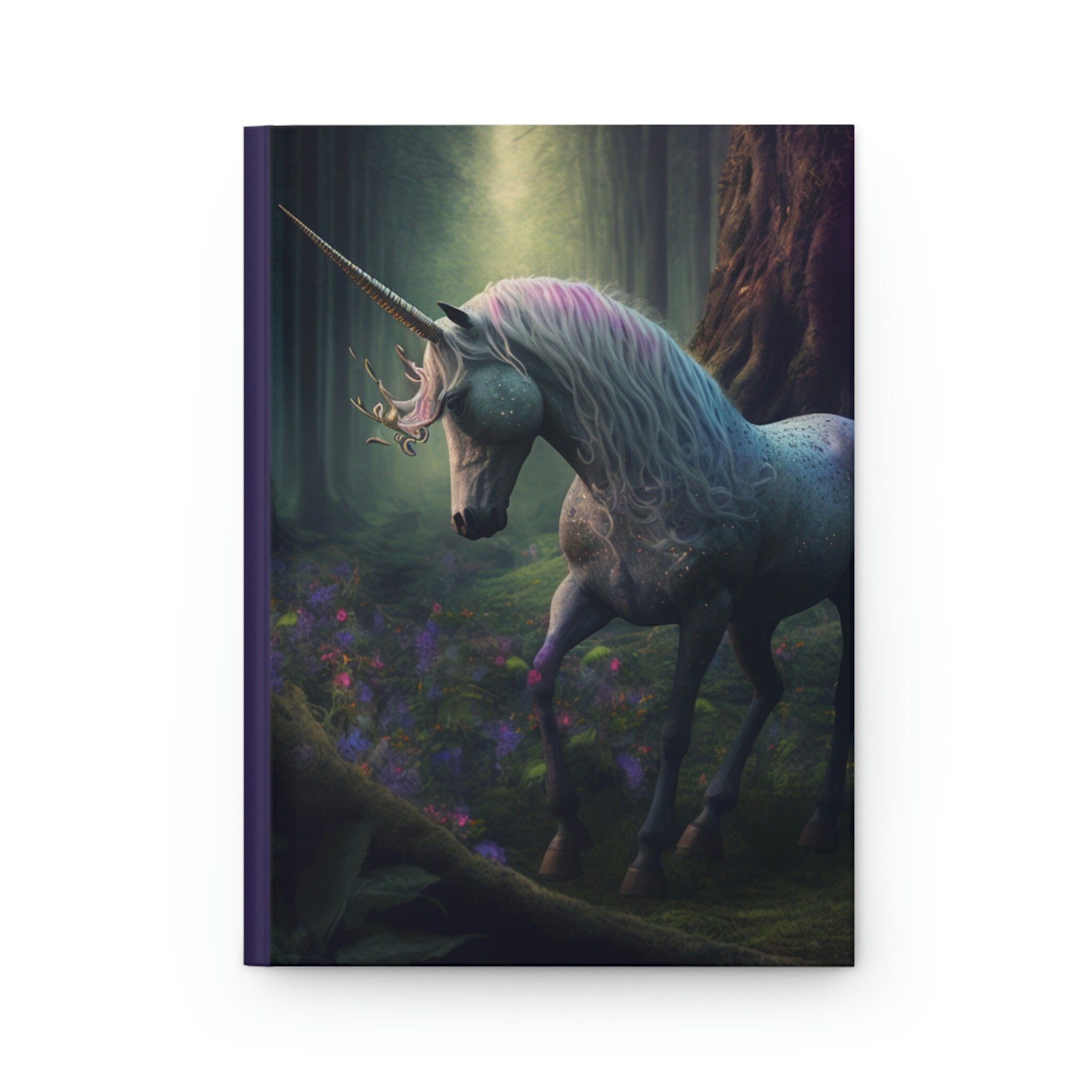 Enchanted Unicorn, - 150 page (75 sheets) Line Hardback Journal