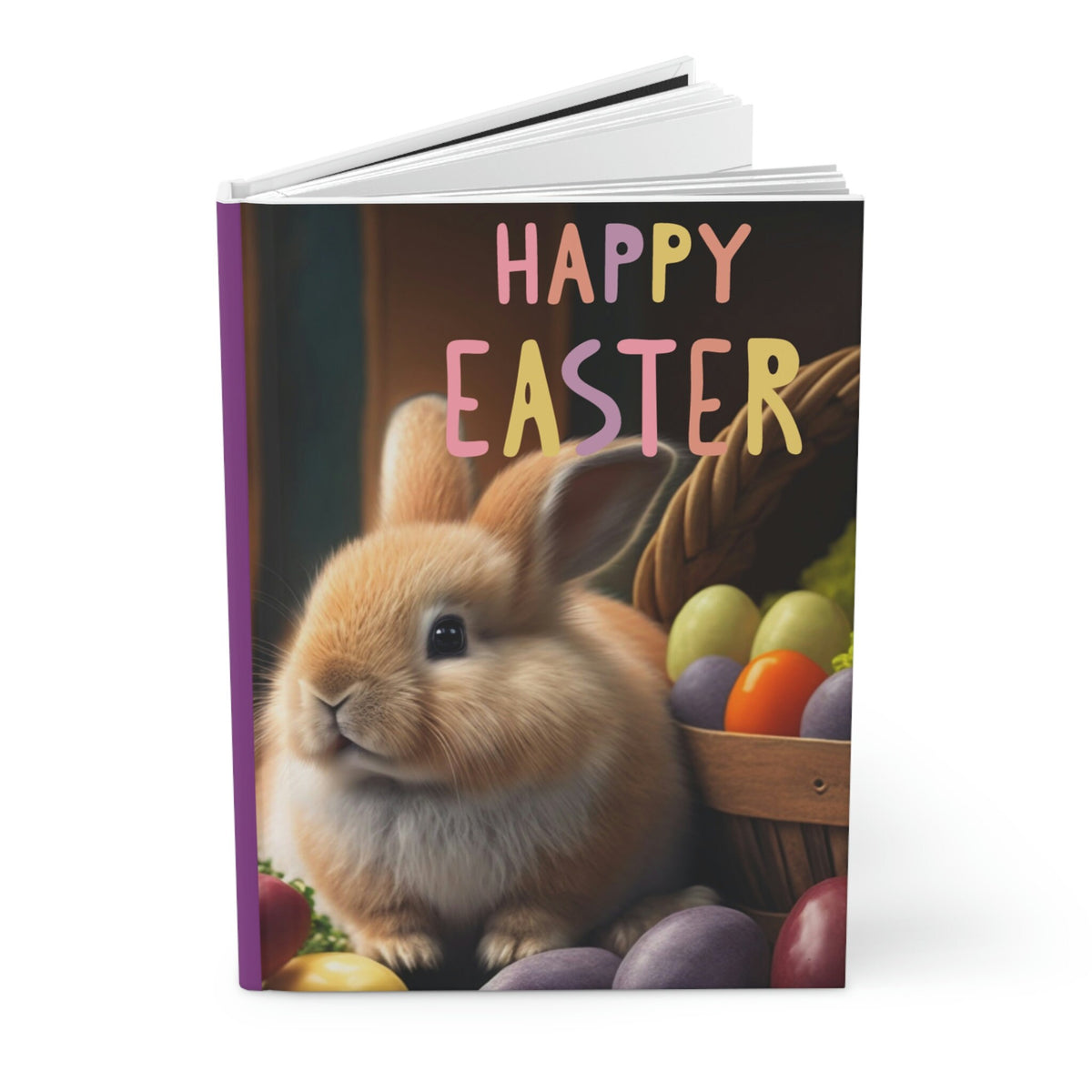 Happy Easter, Easter Bunny Journal - 150 page (75 sheets) Line Hardback Journal Easter Gift for Kids, Easter Journal
