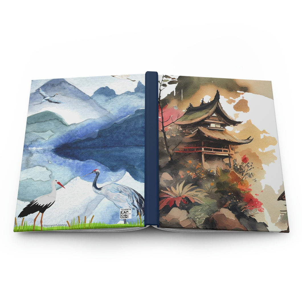 Japanese Watercolor Journal  - 150 page (75 sheets) Lined Hardback Journal | Japanese Painting | Japanese Nature