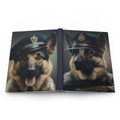 German Shepherd Police Dogs, - 150 page (75 sheets) Line Hardback Journal