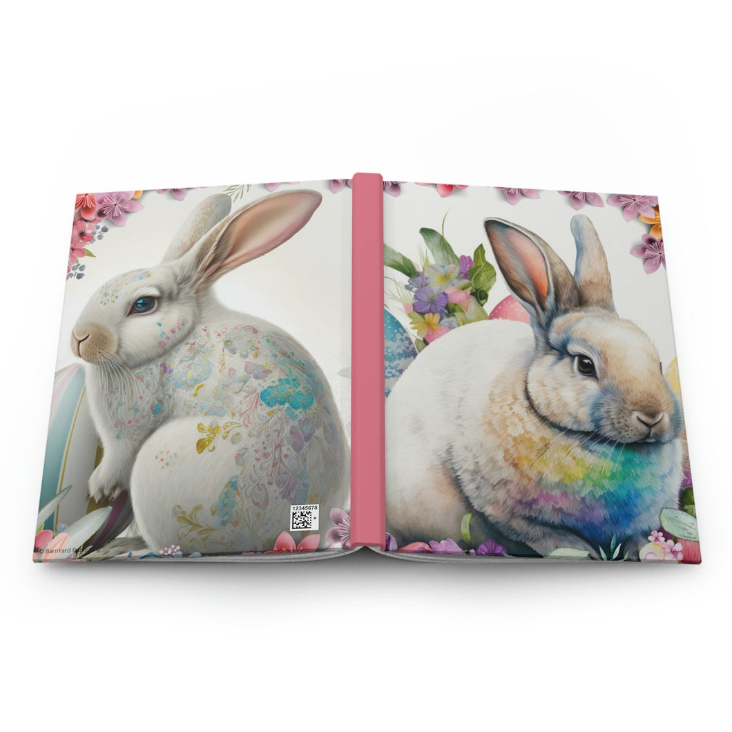 Fancy Easter Rabbits - 150 page (75 sheets) Line Hardback Journal