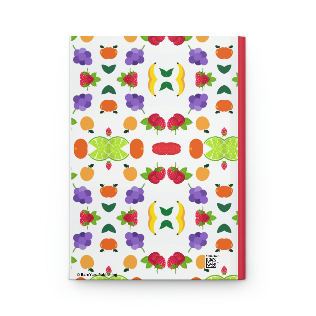 Fruity Fun  - 150 page (75 sheets) Lined Hardback Journal  |Aesthetic Fun Fruits Cherry, Strawberry, Banana, Peach, Pineapple
