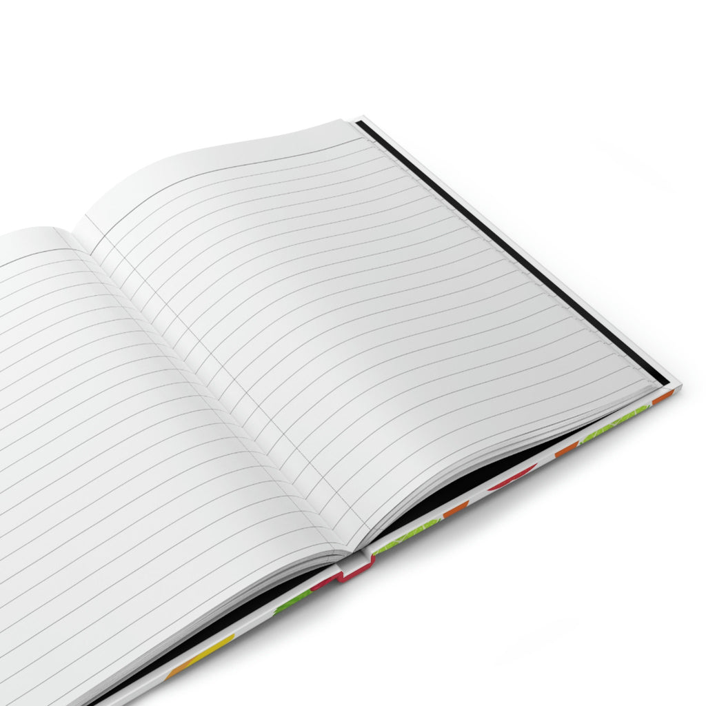 Fruity Fun  - 150 page (75 sheets) Lined Hardback Journal  |Aesthetic Fun Fruits Cherry, Strawberry, Banana, Peach, Pineapple
