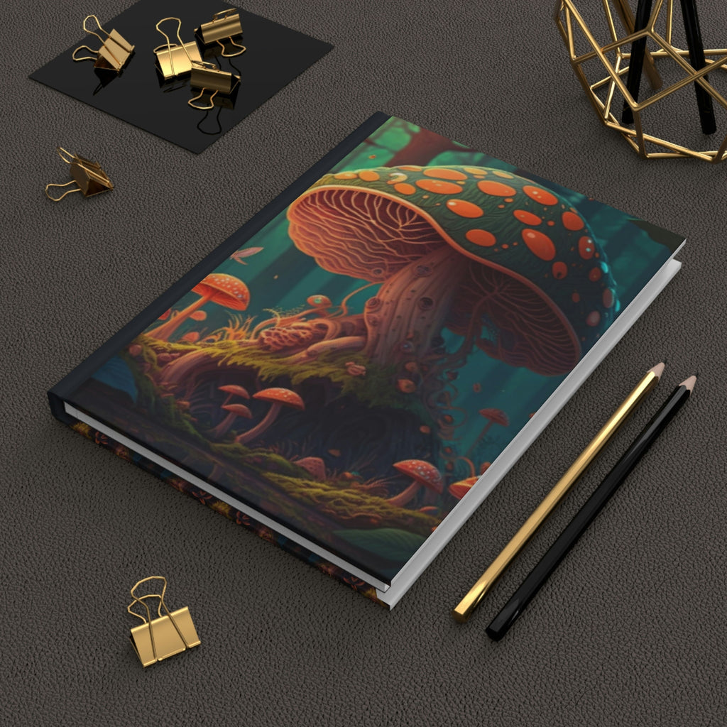 Enchanted Forest Mushroom - 150 page (75 sheets) Lined Hardback Journal | Secret Forest Mushroom