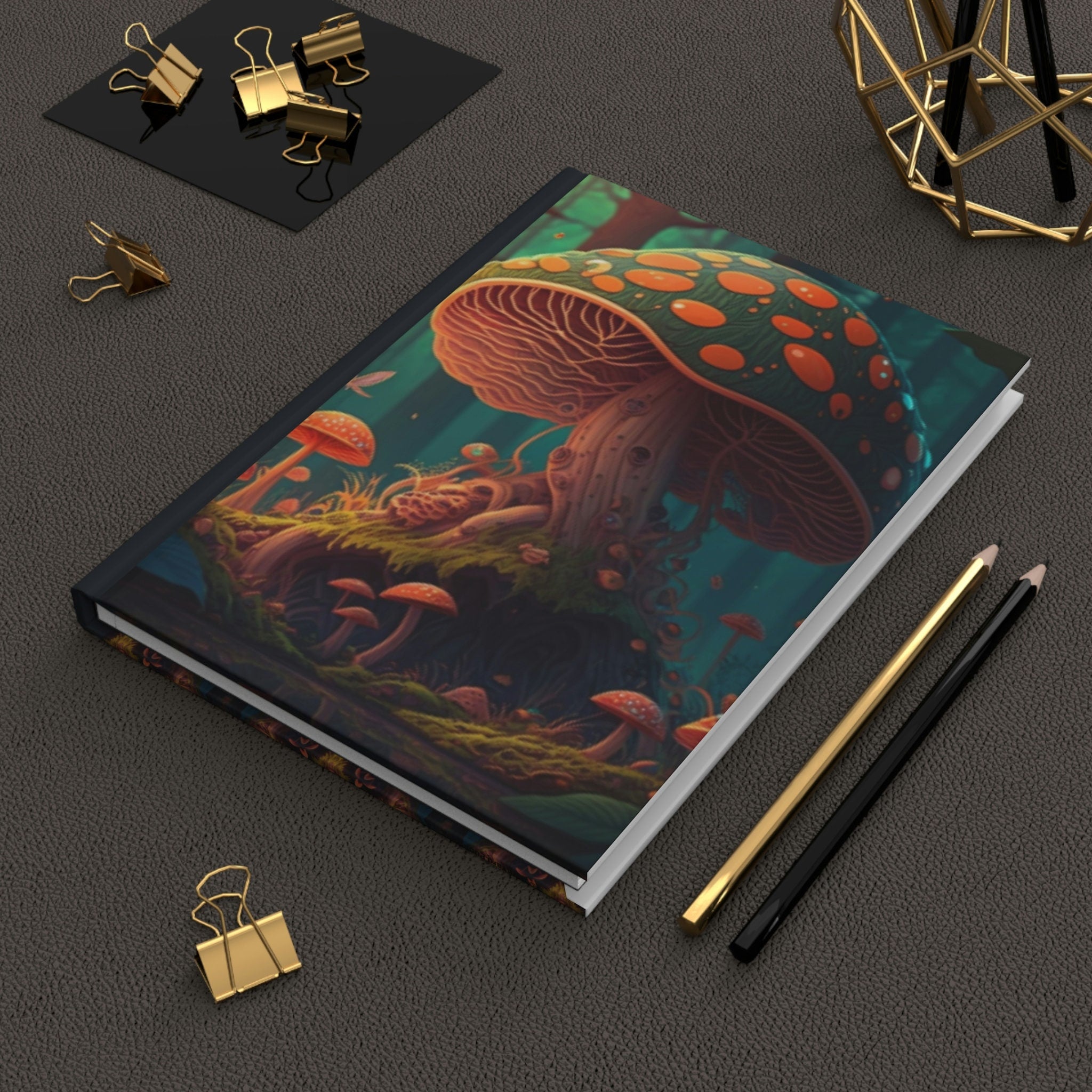 Enchanted Forest Mushroom - 150 page (75 sheets) Lined Hardback Journal | Secret Forest Mushroom