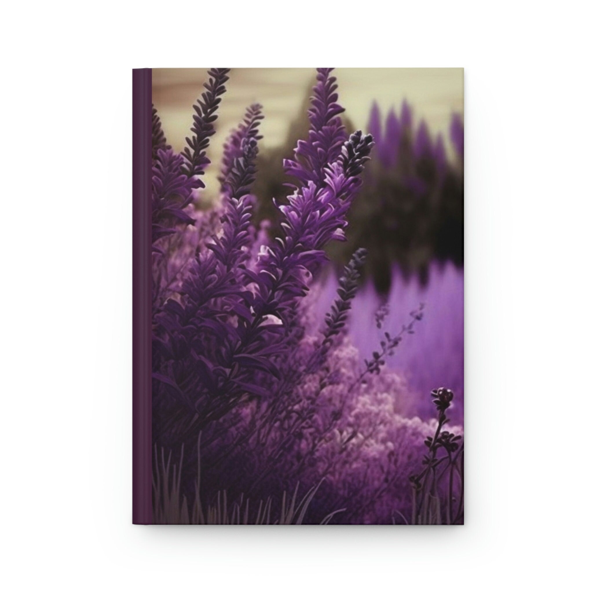 Lavender Fields  - 150 page (75 sheets) Lined Hardback Journal | Lavender Secret Meadow