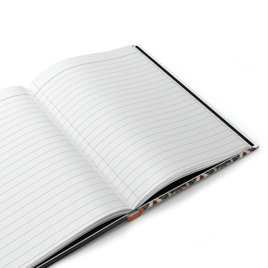 Black, Orange, and Gold Koi Fish  - 150 page (75 sheets) Lined Hardback Journal | Koi Fish Secret Pond