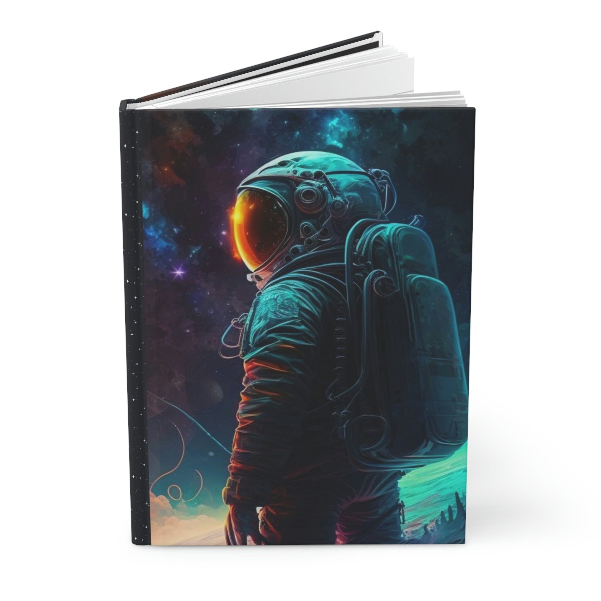 Space Traveler    - 150 page (75 sheets) Lined Hardback Journal |Astronaut in Outer Space on Mars