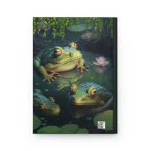 Load image into Gallery viewer, Magical Frog Pond - 150 page (75 sheets) Lined Hardback Journal | Enchanted Frog Pond | Green Frog Lined Journal
