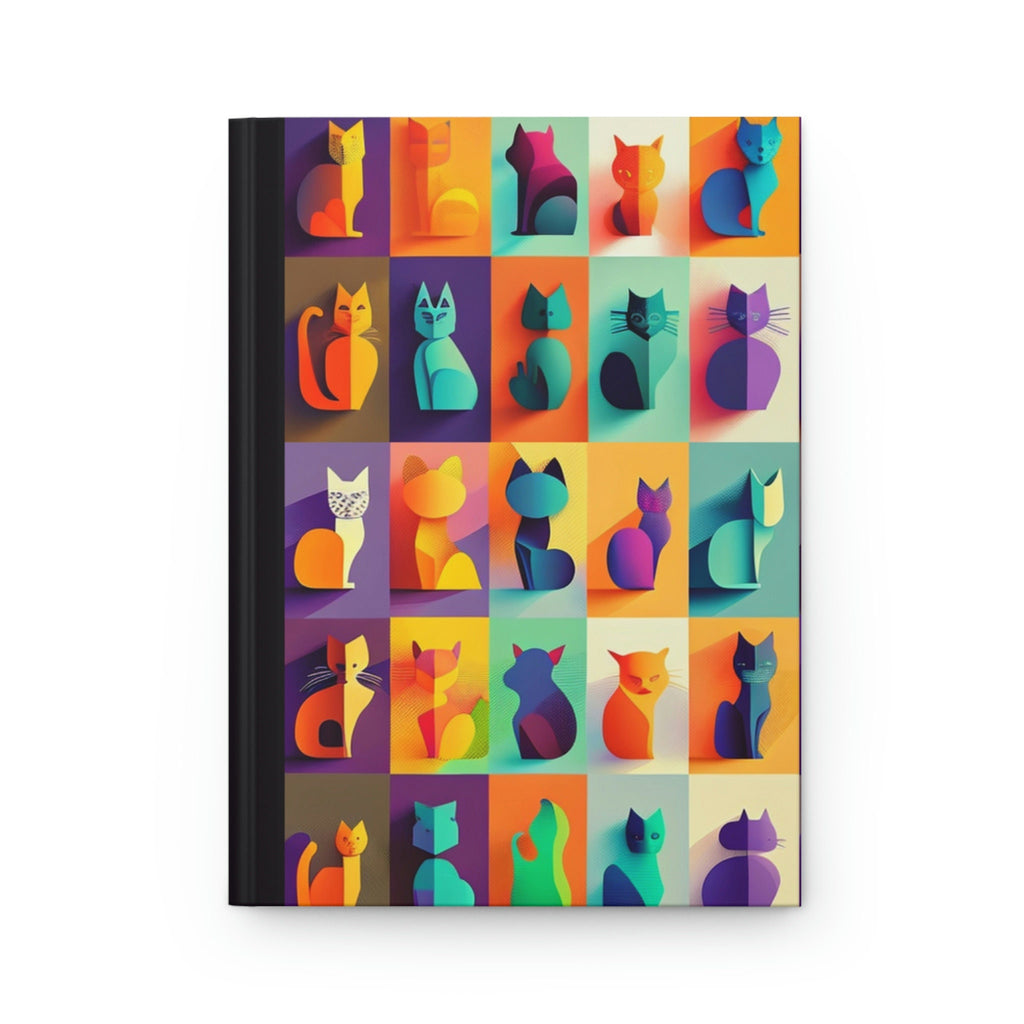Cat Silhouettes - 150 page (75 sheets) Lined Hardback Journal | Fun Lined Cat Journal