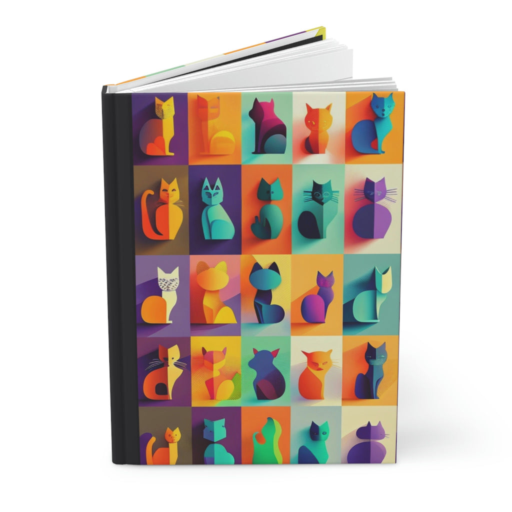Cat Silhouettes - 150 page (75 sheets) Lined Hardback Journal | Fun Lined Cat Journal