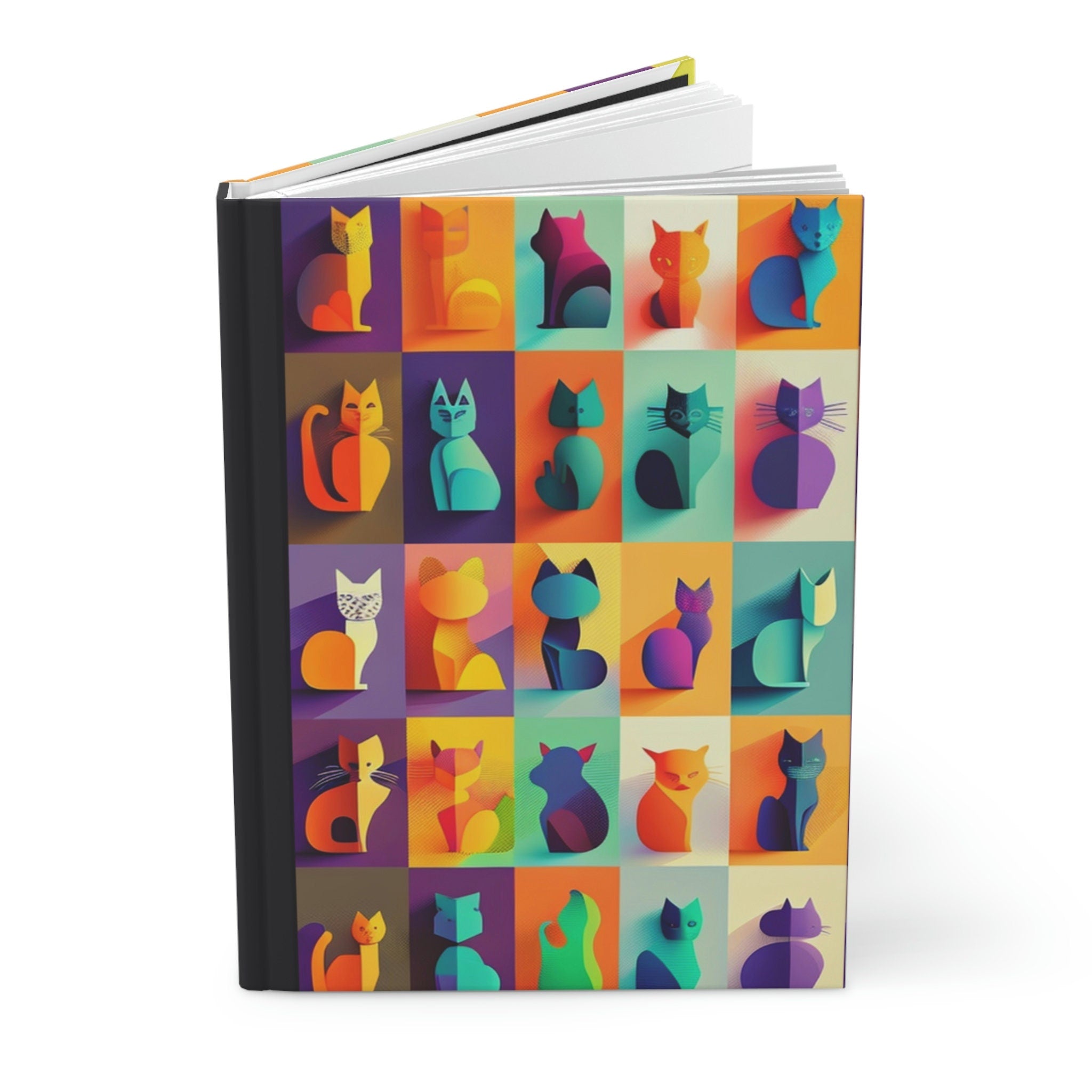 Cat Silhouettes - 150 page (75 sheets) Lined Hardback Journal | Fun Lined Cat Journal