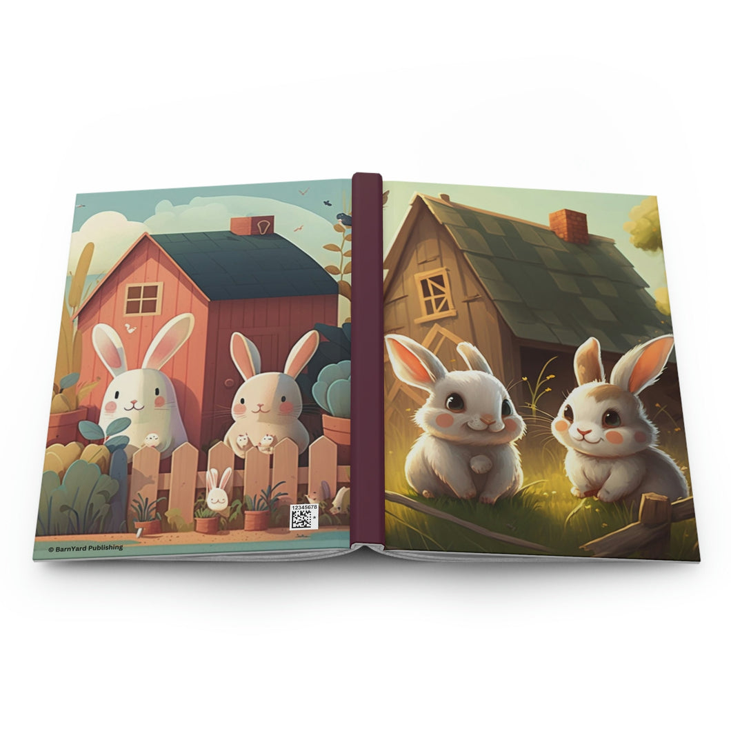 Rabbit Friends - 150 page (75 sheets) Lined Hardback Journal | Fun Lined Cat Journal