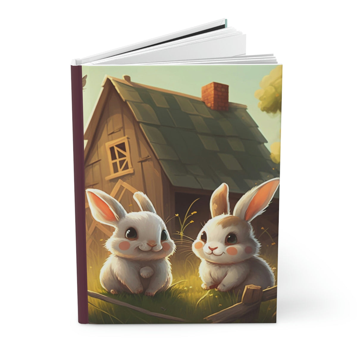 Rabbit Friends - 150 page (75 sheets) Lined Hardback Journal | Fun Lined Cat Journal