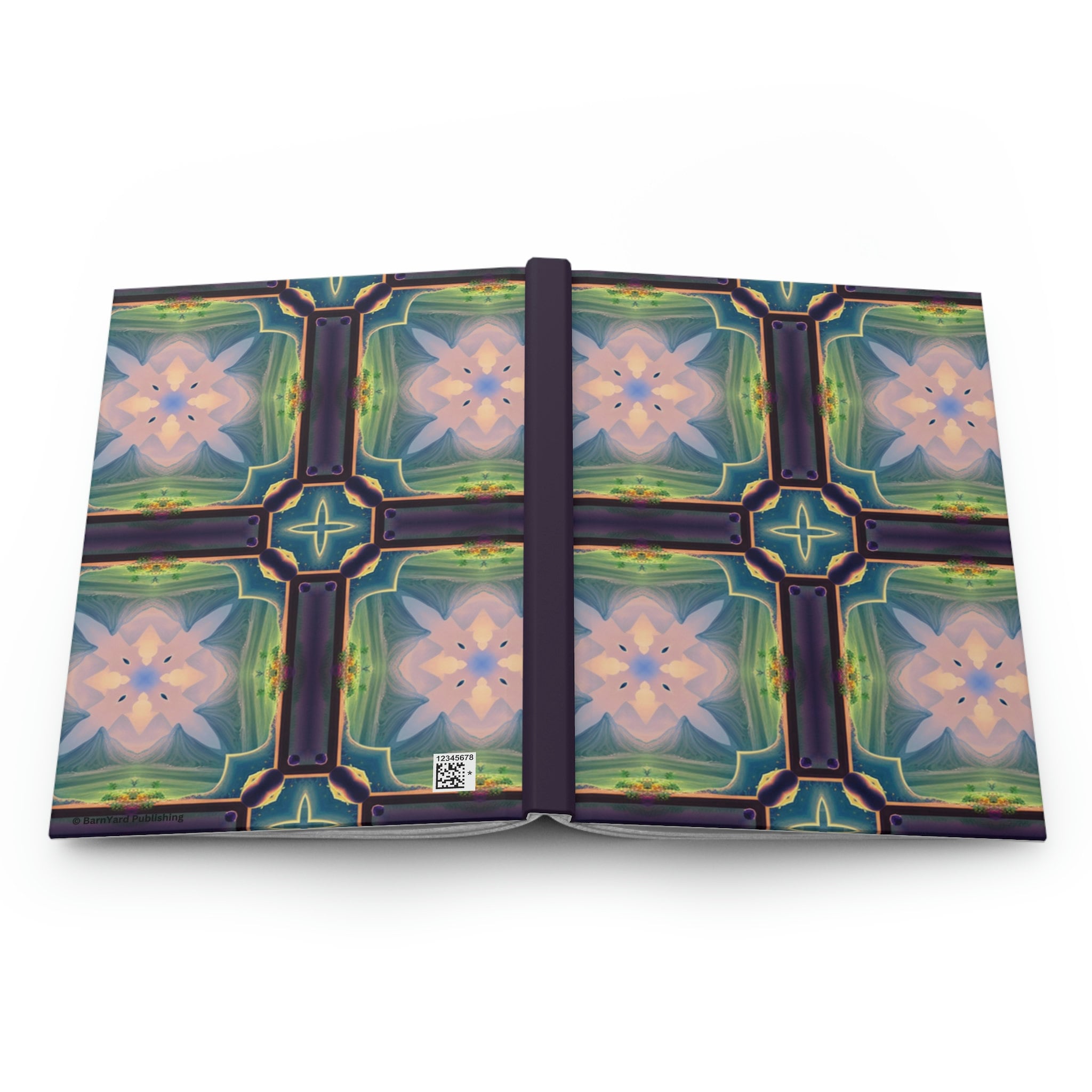Crystal Dreams Geometric Designs - 150 page (75 sheets) Lined Hardback Journal |Snowflake Crystal Rainbow