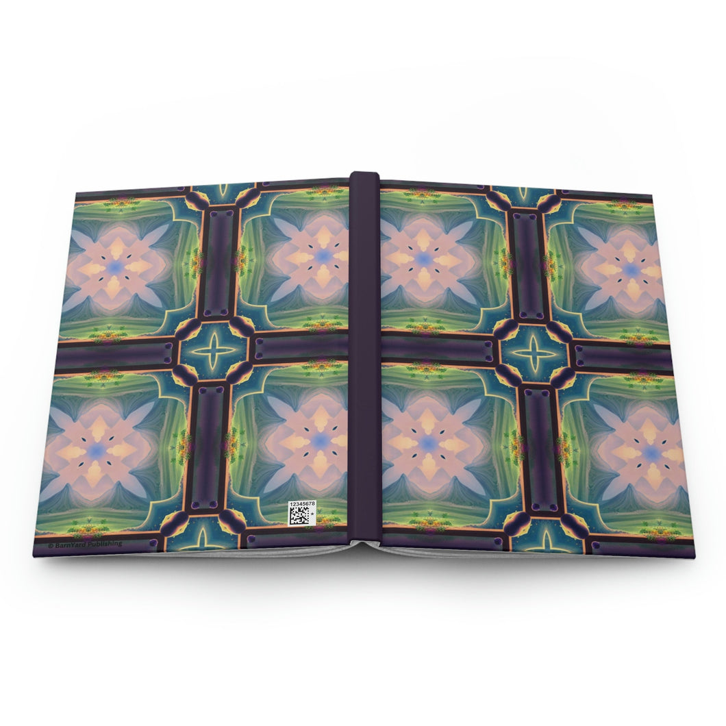 Crystal Dreams Geometric Designs - 150 page (75 sheets) Lined Hardback Journal |Snowflake Crystal Rainbow