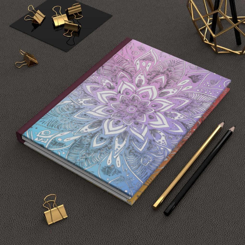 Crystal Dreams- 150 page (75 sheets) Lined Hardback Journal |Snowflake Crystal Rainbow