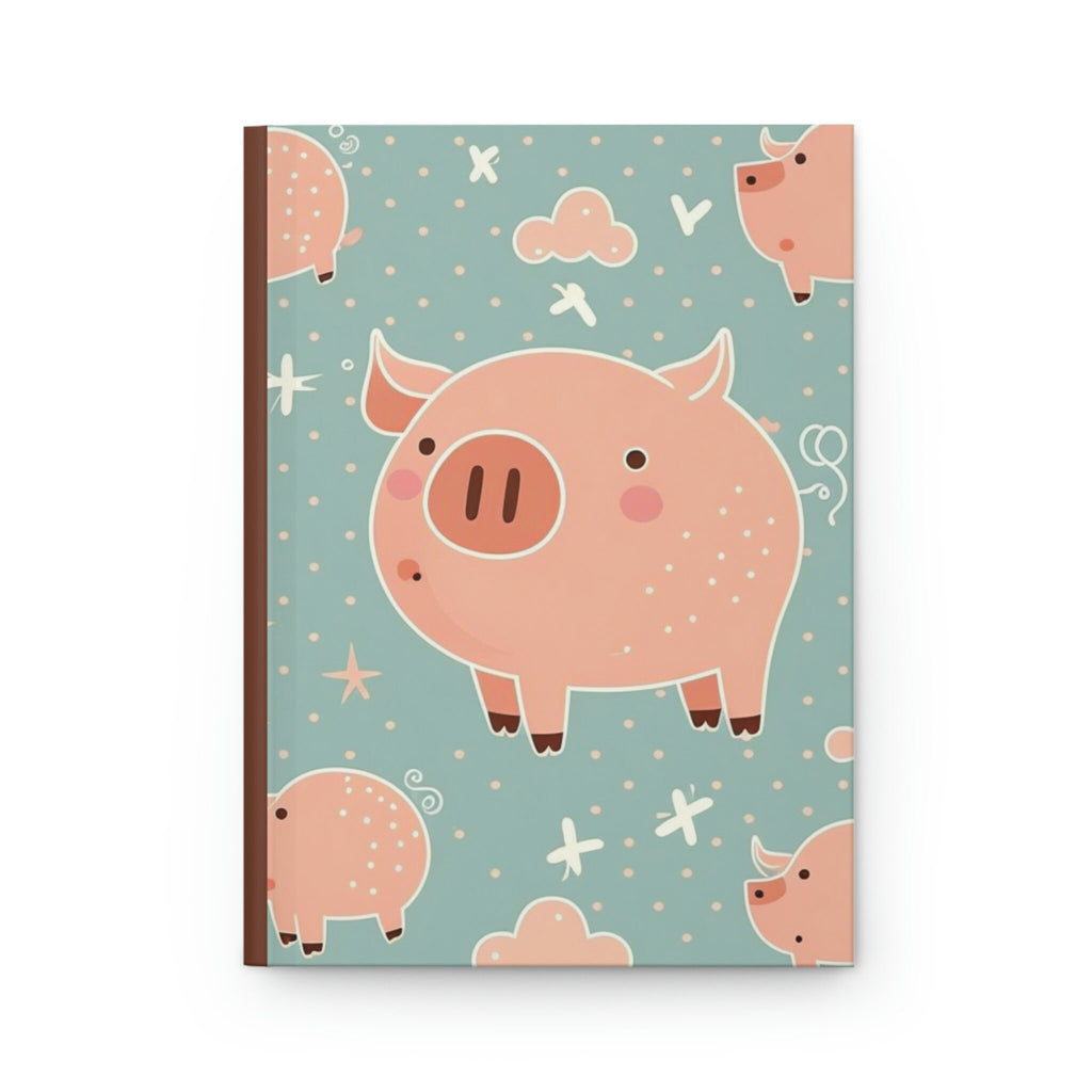 Little Pigs  - 150 page (75 sheets) Lined Hardback Journal | Cute Playful Little Pigs