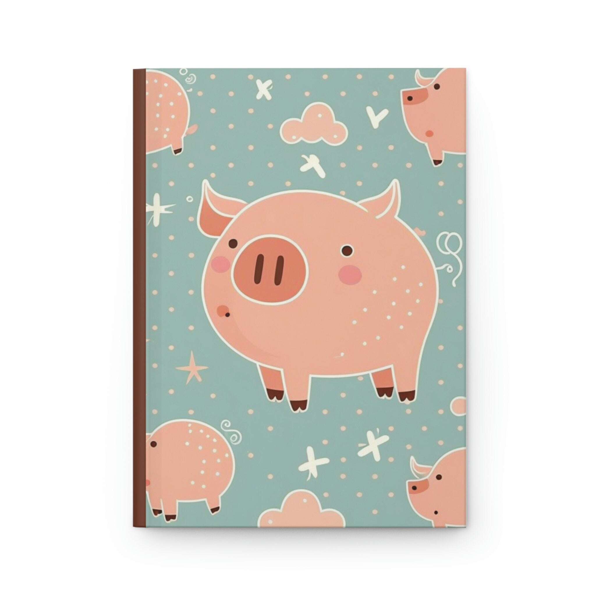 Little Pigs  - 150 page (75 sheets) Lined Hardback Journal | Cute Playful Little Pigs
