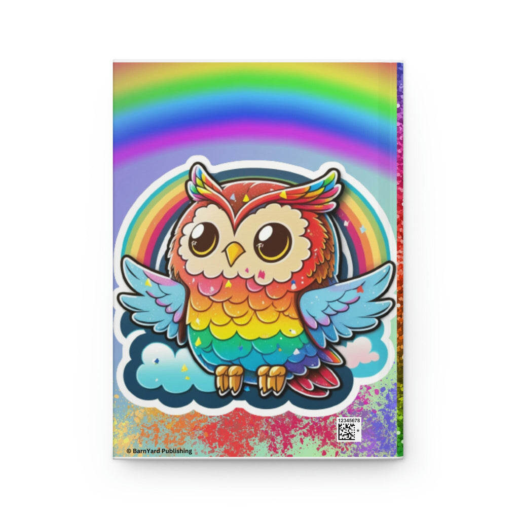 Rainbow Owls  - 150 page (75 sheets) Lined Hardback Journal | Cute Rainbow Owl, Kawaii Style