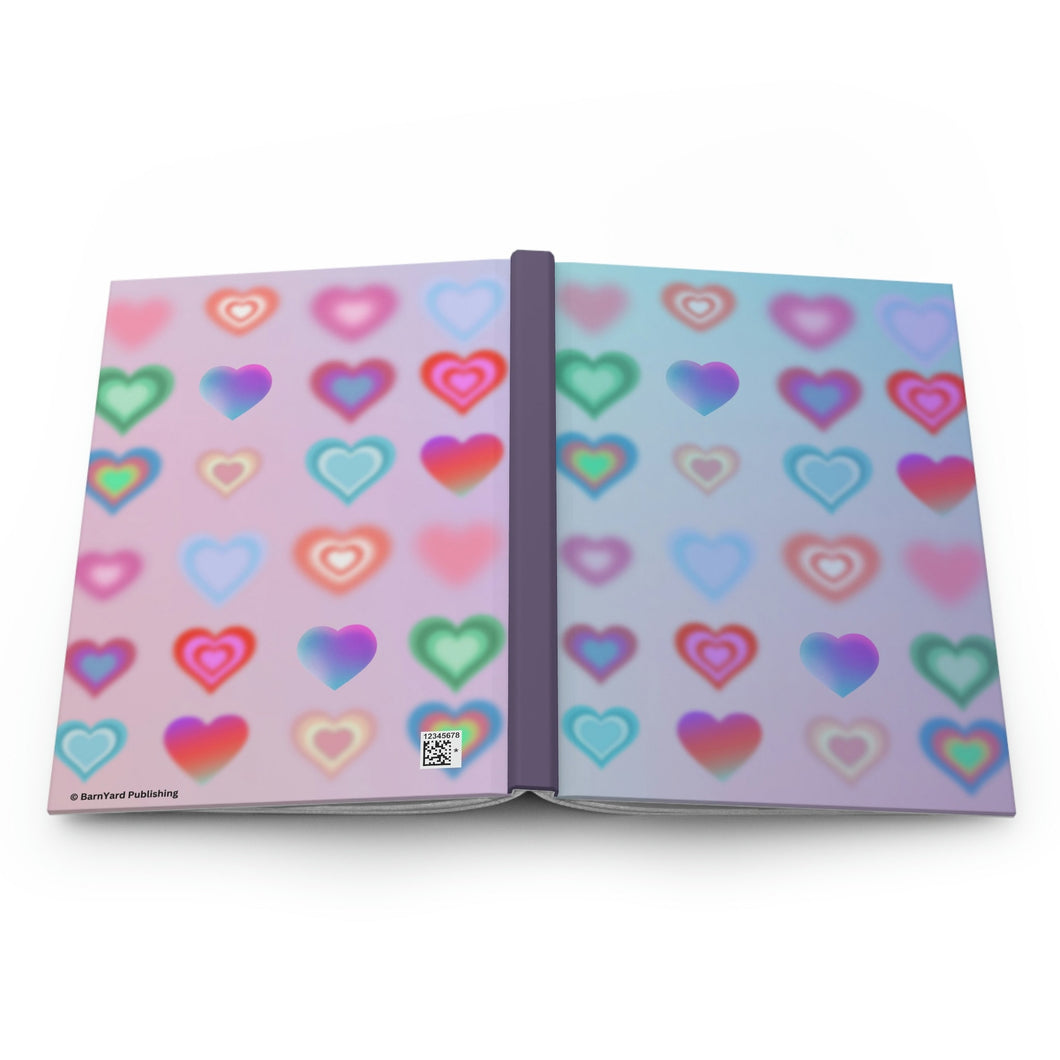 Rainbow Hearts  - 150 page (75 sheets) Lined Hardback Journal | Rainbow Hearts Journal