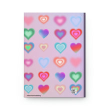 Load image into Gallery viewer, Rainbow Hearts  - 150 page (75 sheets) Lined Hardback Journal | Rainbow Hearts Journal
