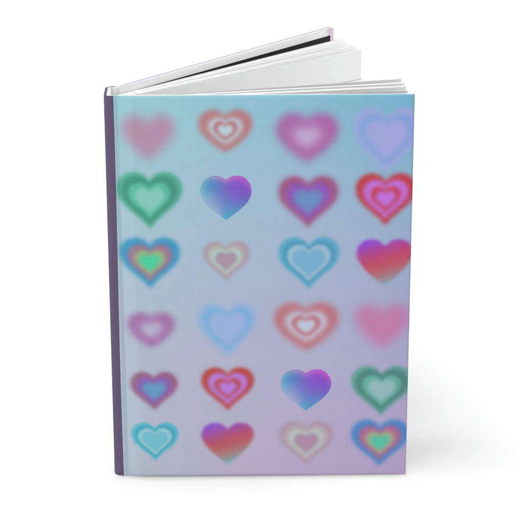Rainbow Hearts  - 150 page (75 sheets) Lined Hardback Journal | Rainbow Hearts Journal