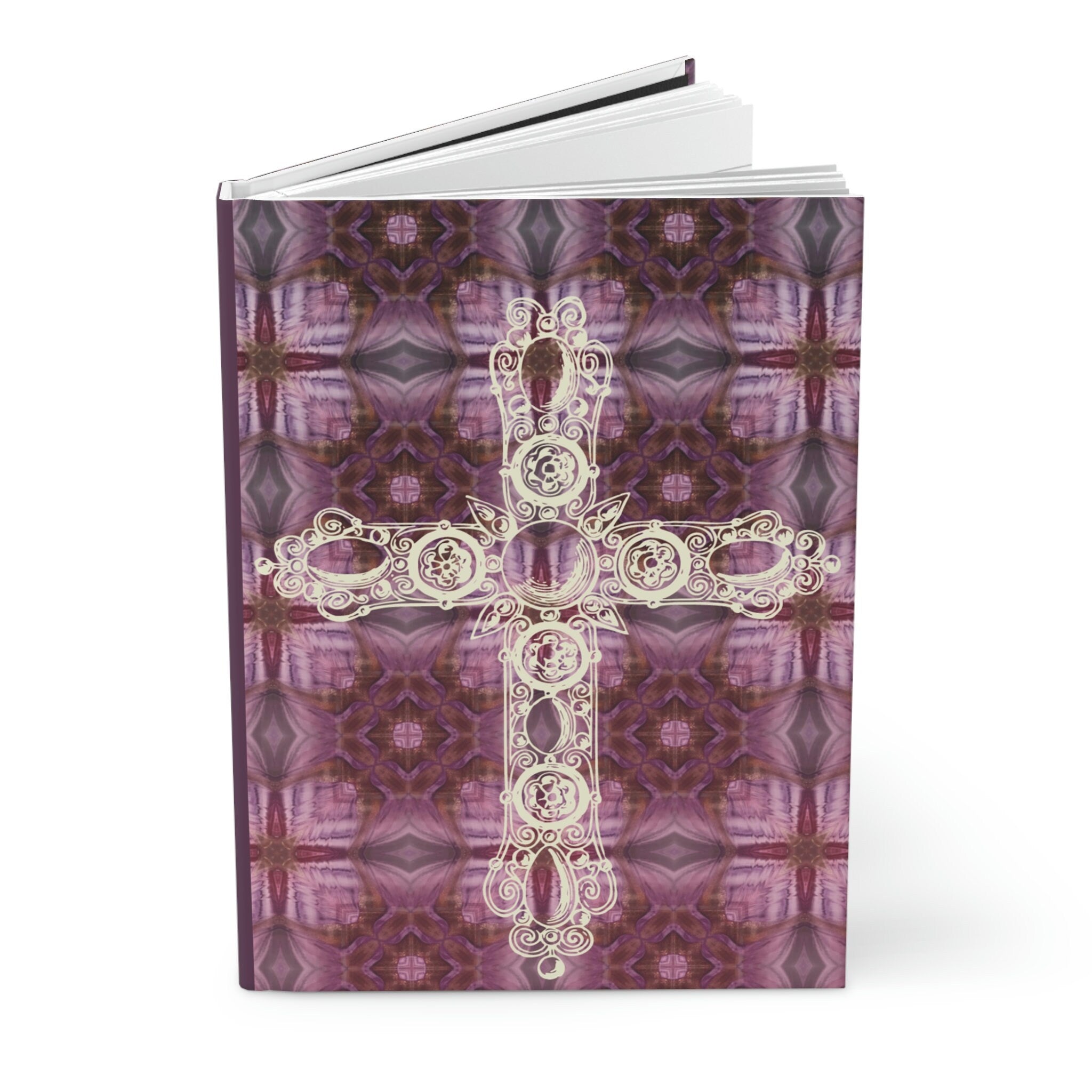 Christian Cross Mosaic Tiles - 150 page (75 sheets) Lined Hardback Journal |