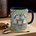 Kawaii Penguins and Ice Cream Coffee Mug, 11oz | Funny Gift | Cute Coffee Mug | Cute Kawaii Coffee/Tea Mug