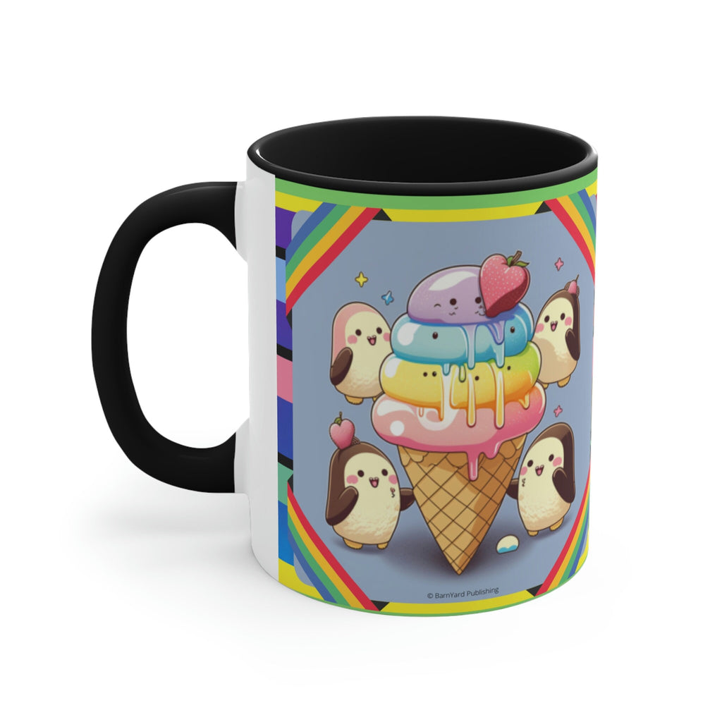 Kawaii Penguins and Ice Cream Coffee Mug, 11oz | Funny Gift | Cute Coffee Mug | Cute Kawaii Coffee/Tea Mug