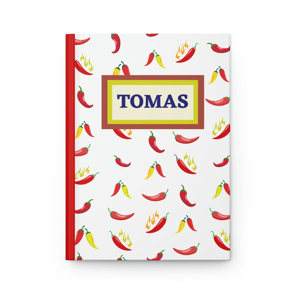 Personalized Chili Pepper Lined Journal - 150 page (75 sheets) Lined Hardback Journal