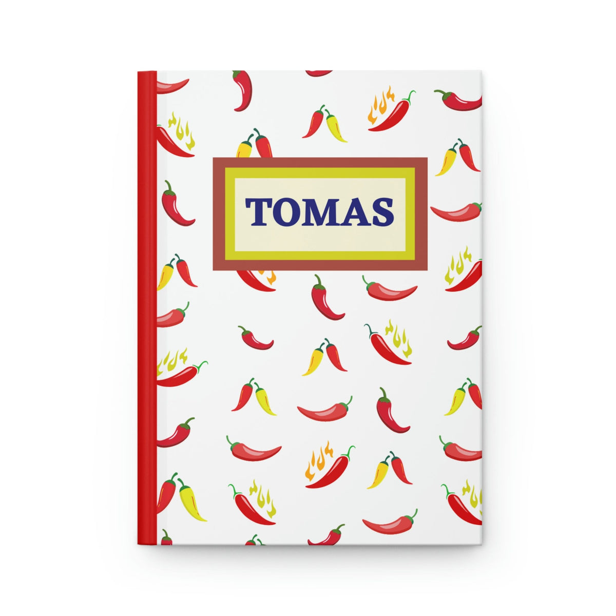 Personalized Chili Pepper Lined Journal - 150 page (75 sheets) Lined Hardback Journal