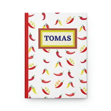 Load image into Gallery viewer, Personalized Chili Pepper Lined Journal - 150 page (75 sheets) Lined Hardback Journal
