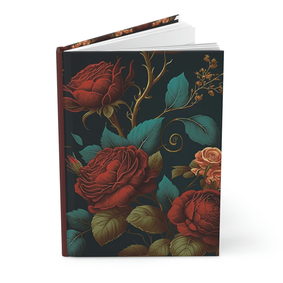 Red Roses Journal - 150 page (75 sheets) Lined Hardback Journal | Red Roses and Flowers Best Gift for Mom