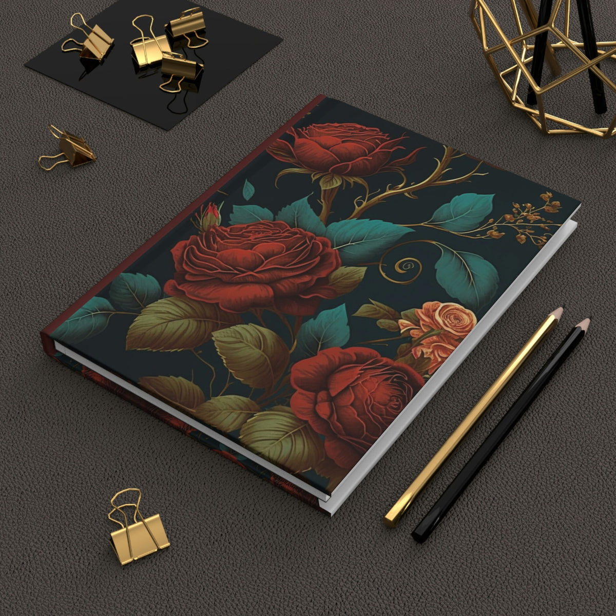 Red Roses Journal - 150 page (75 sheets) Lined Hardback Journal | Red Roses and Flowers Best Gift for Mom