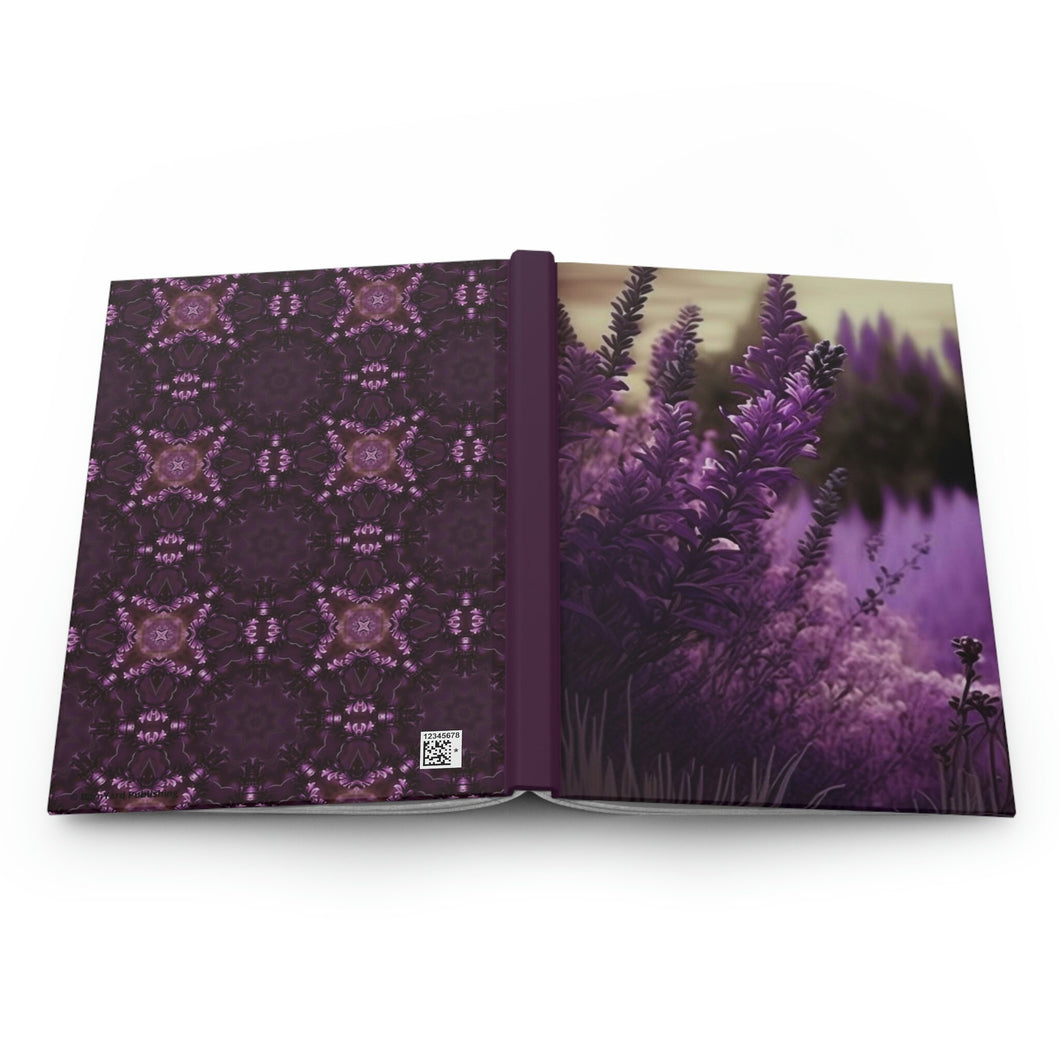 Lavender Fields  - 150 page (75 sheets) Lined Hardback Journal | Lavender Secret Meadow