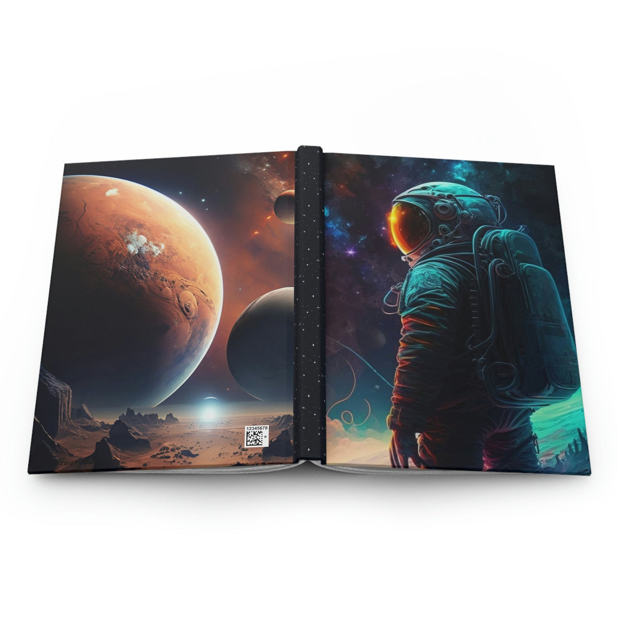 Space Traveler    - 150 page (75 sheets) Lined Hardback Journal |Astronaut in Outer Space on Mars