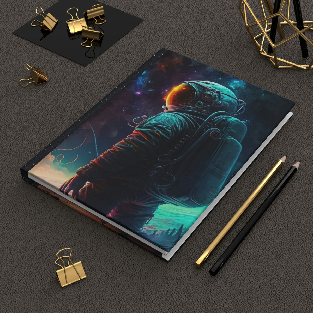 Space Traveler    - 150 page (75 sheets) Lined Hardback Journal |Astronaut in Outer Space on Mars