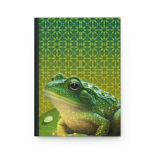 Load image into Gallery viewer, Magical Frog Pond - 150 page (75 sheets) Lined Hardback Journal | Enchanted Frog Pond | Green Frog Lined Journal
