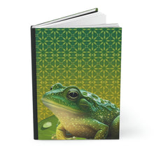 Load image into Gallery viewer, Magical Frog Pond - 150 page (75 sheets) Lined Hardback Journal | Enchanted Frog Pond | Green Frog Lined Journal
